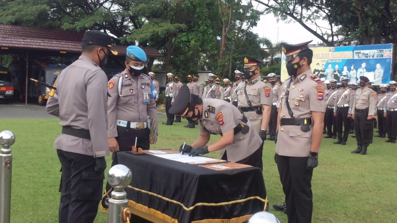 Kapolres Banjar AKBP Andri Koko Prabowo pimpin sertijab 4 pejabat baru di lingkup Polres Banjar