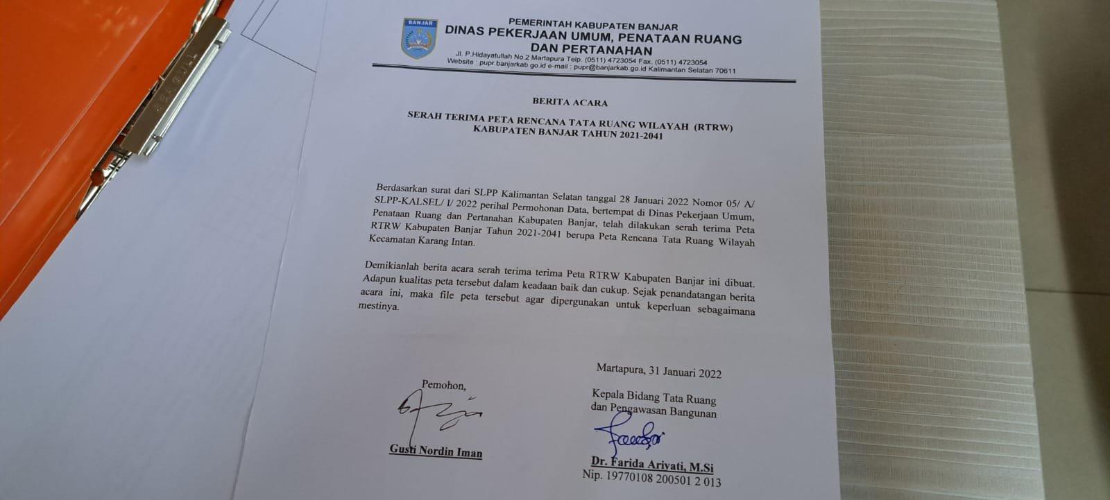Kiram Milik Siapa? SLPP, Ketua DPRD Banjar, Tapem dan Tata Ruang Beda Data? IMG 20220727 WA0011