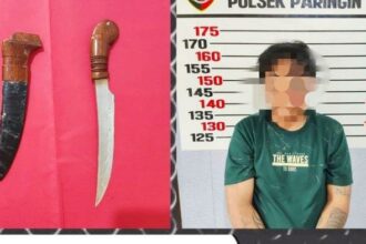 Residivis asal Banjarmasin bawa belati diamankan petugas Polsek Paringin di Desa Bungin Kabupaten Balangan Provinsi Kalimantan Selatan