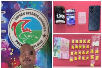 AS terduga pelaku pengedar obat-obatan terlarang_Humas Polres Tabalong/teras7.com