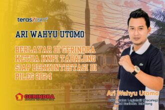 Bacaleg Gerindra Tabalong, Ari Wahyu Utomo. (Design by : ihsan_teras7.com)