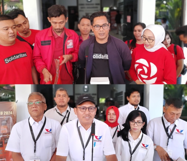 DPD PSI Kota Banjarbaru (atas) dan DPD Partai Perindo Kota Banjarbaru (bawah).