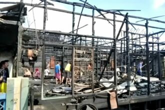 Kebakaran di Desa Pekauman Ulu. Kabupaten Banjar beberapa waktu lalu. Rabu (17/05/2023) lalu. (Foto: Heru)