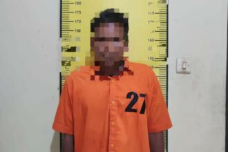 Pelaku IN (29) pelaku dua tindak kriminal diamankan pihak kepolisian (foto : Humas Polres Tabalong)
