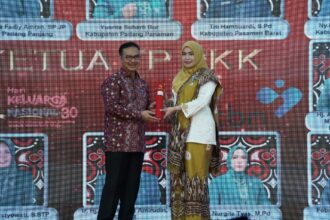 Penyerahan penghargaan Manggela Karya Kencana oleh Kepala BKKBN Ri (Foto : Diskominfo Banjar)