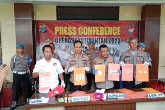 Konferensi pers Operasi Antik Intan 2023, di Polres Banjar.