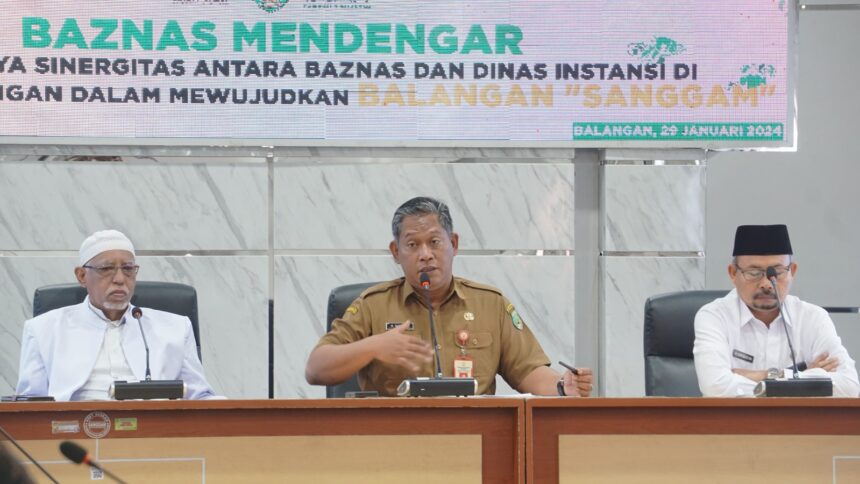 Sekretaris Daerah Kabupaten Balangan Sutikno saat menyampaikan sambutan di forum Baznas Mendengar