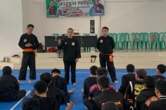Tim pencak silat Kabupaten Balangan saat melaksanakan seleksi atlet beberapa waktu lalu